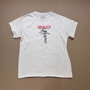 CVLA Beauty in Resilience Graphic Tee White Cherub Cross T-Shirt Mens M